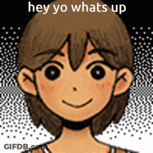 A Cartoon Of A Boy With The Words Hey Yo Whats Up On The Bottom GIF