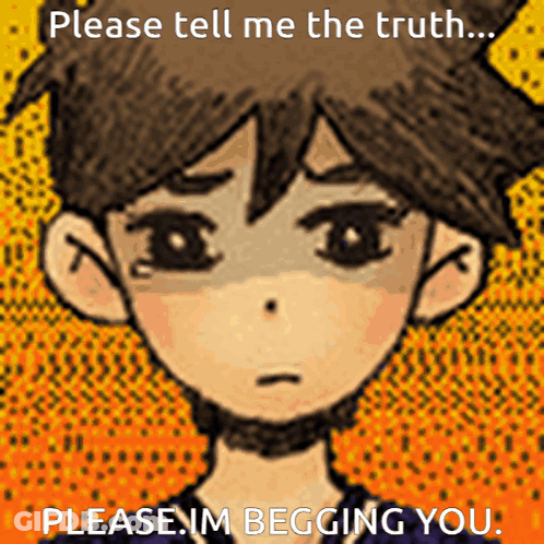 A Cartoon Of A Boy With The Words Please Tell Me The Truth GIF
