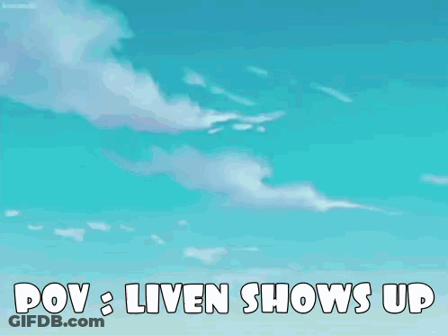 A Cartoon Of A Boy With The Words Pov : Liven Shows Up GIF