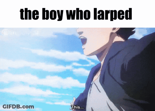 A Cartoon Of A Boy With The Words The Boy Who Larped GIF