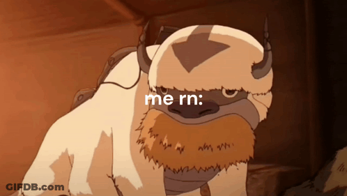 A Cartoon Of A Buffalo With The Words Me Rn Behind It GIF