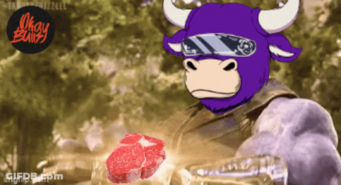 Bull Wearing Sunglasses Holding Steak GIF