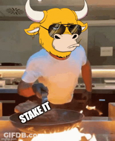 Bull Wearing Sunglasses Smoking Cigarette Saying Stake It GIF