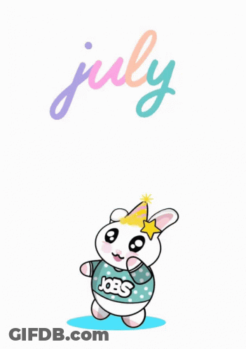 A Cartoon Of A Bunny Wearing A Jobs Shirt GIF