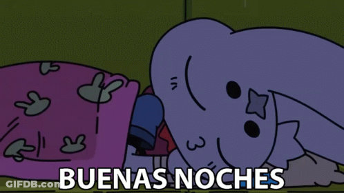 A Cartoon Of A Bunny With The Words Buenas Noches Written Below It GIF