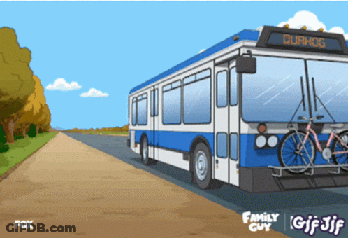 A Cartoon Of A Bus That Says Ourhog On The Front GIF