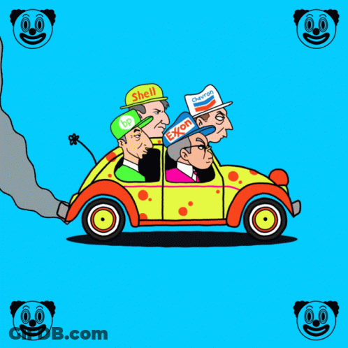 A Cartoon Of A Car With The Words " F These Clowns " Written On It GIF