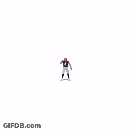A Cartoon Of A Carolina Panthers Player With The Number 4 On His Jersey GIF