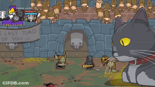 A Cartoon Of A Cat Looking At A Sign That Says The Last Turd Of You GIF