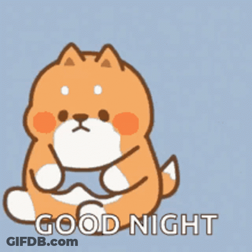 A Cartoon Of A Cat Sleeping With The Words Good Night Below It . GIF