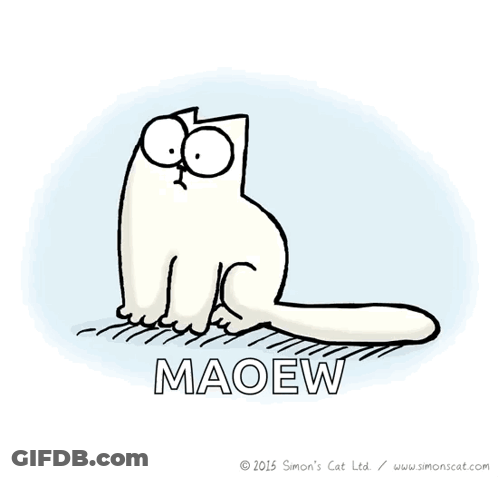 A Cartoon Of A Cat That Says Maoew On It GIF