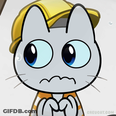 A Cartoon Of A Cat Wearing A Yellow Hat And Scarf GIF