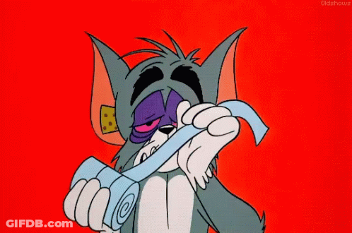 A Cartoon Of A Cat With A Bandage On His Face GIF