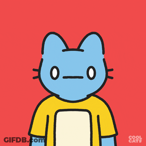 A Cartoon Of A Cat With A Cup Of Milk On His Head GIF