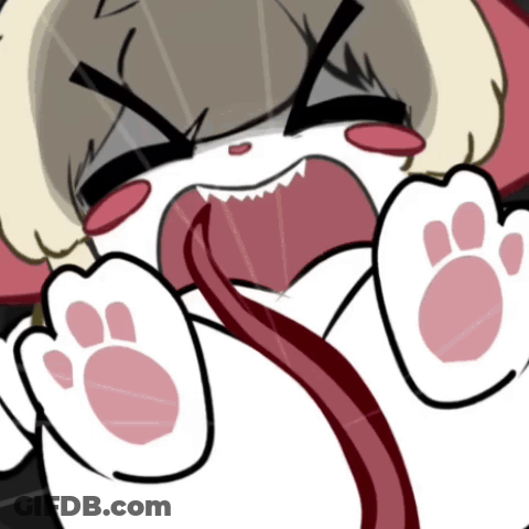 A Cartoon Of A Cat With Its Mouth Wide Open GIF