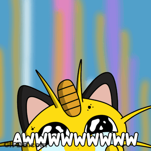A Cartoon Of A Cat With The Words Awwwwwwwwww GIF
