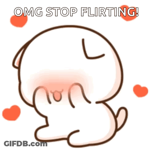 A Cartoon Of A Cat With The Words Omg Stop Flirting GIF