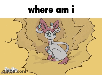 A Cartoon Of A Cat With The Words Where Am I GIF