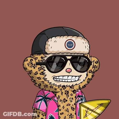 A Cartoon Of A Cheetah Wearing Sunglasses And A Hat GIF