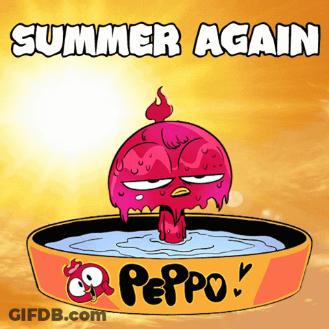 A Cartoon Of A Chicken In A Bowl That Says Peppo GIF