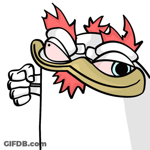 A Cartoon Of A Chicken With A Bandage On Its Head GIF