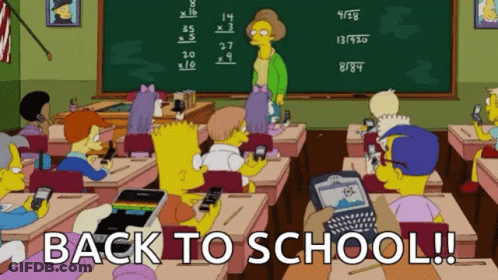 Classroom With Back To School Text GIF