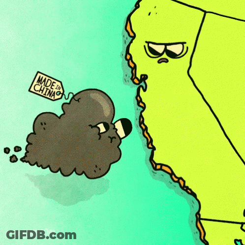 A Cartoon Of A Cloud With A Made In China Tag On It GIF