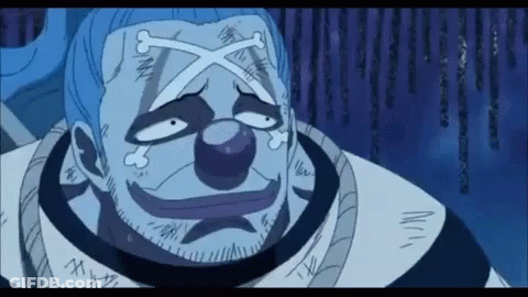 A Cartoon Of A Clown With A Skull And Crossbones On His Forehead . GIF