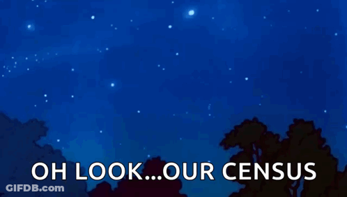 A Cartoon Of A Comet With The Words Oh Look Our Census GIF