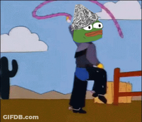 A Cartoon Of A Cowboy With A Rope Around His Head GIF