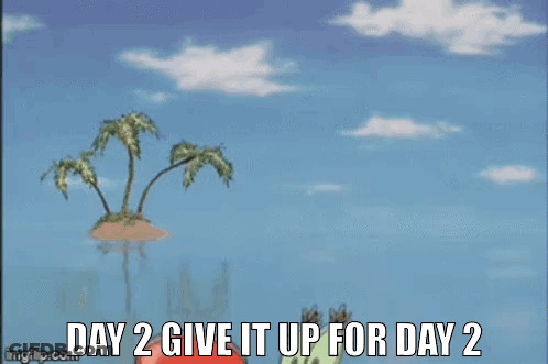A Cartoon Of A Crab Holding A Bell With The Words `` Day 2 Give It Up For Day 2 '' Written Below It . GIF