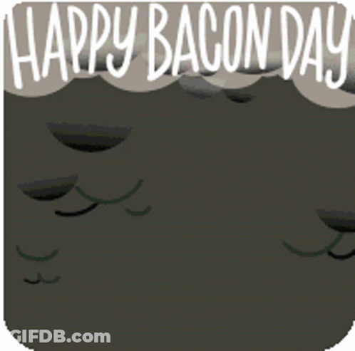 A Cartoon Of A Crocodile Eating Bacon With The Words Happy Bacon Day Above It GIF