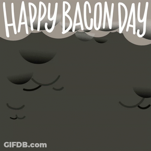 A Cartoon Of A Crocodile Holding An Umbrella With The Words Happy Bacon Day Behind Him GIF