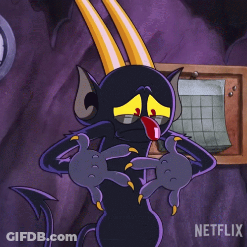 A Cartoon Of A Devil With Horns And A Netflix Logo On The Bottom Right GIF