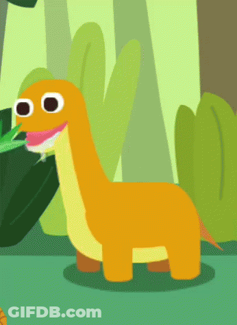 A Cartoon Of A Dinosaur With A Pink Tongue GIF