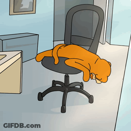 A Cartoon Of A Dog Sleeping On A Chair GIF