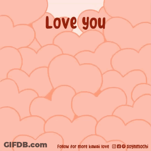 A Cartoon Of A Dog Surrounded By Hearts With The Words Love You GIF