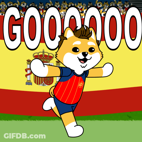 A Cartoon Of A Dog Wearing A Jersey That Says ' Gooooo ' GIF