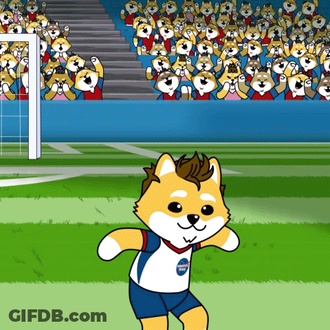 A Cartoon Of A Dog Wearing A Jersey That Says ' United States ' On It GIF