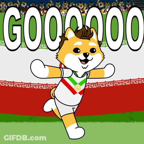 A Cartoon Of A Dog Wearing A Shirt That Says ' Gooooo ' GIF