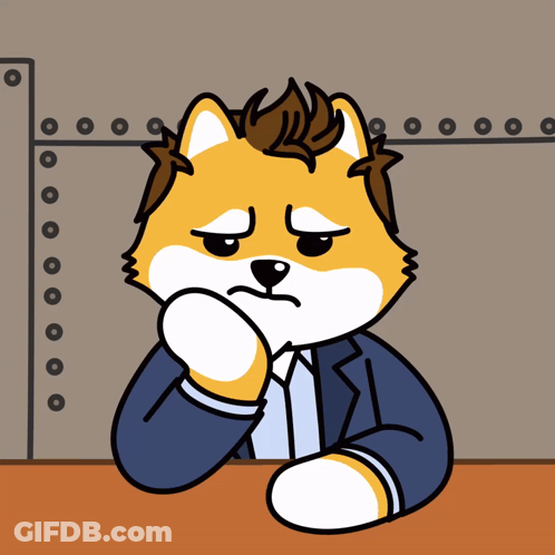 A Cartoon Of A Dog Wearing A Suit And Tie With A Sad Look On His Face GIF