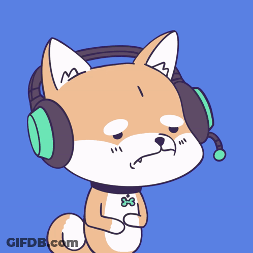 A Cartoon Of A Dog Wearing Headphones And A Green Microphone GIF