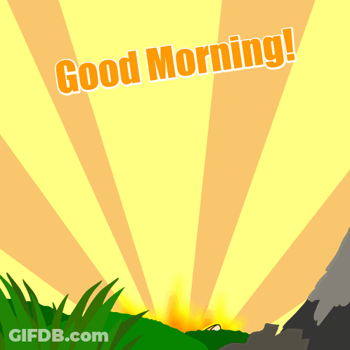 A Cartoon Of A Dog Wearing Headphones With The Words " Good Morning " Above It GIF