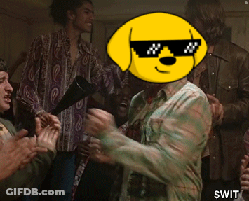 A Cartoon Of A Dog Wearing Sunglasses And A Megaphone With $ Wit Written On The Bottom Of The Image GIF