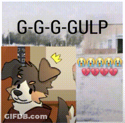 A Cartoon Of A Dog With A Crown On His Head And The Words G-G-G-Gulp GIF