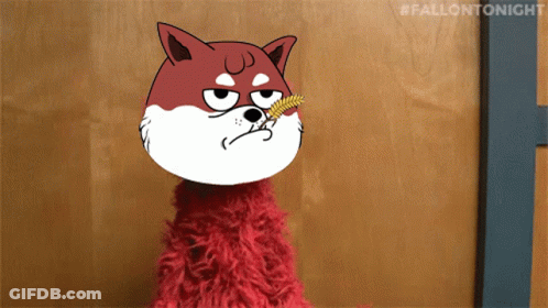 A Cartoon Of A Dog With A Flower In Its Mouth And The Words #Fallontonight Below It GIF