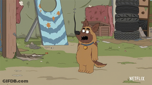A Cartoon Of A Dog With A Long Tongue And The Word Netflix On The Bottom GIF