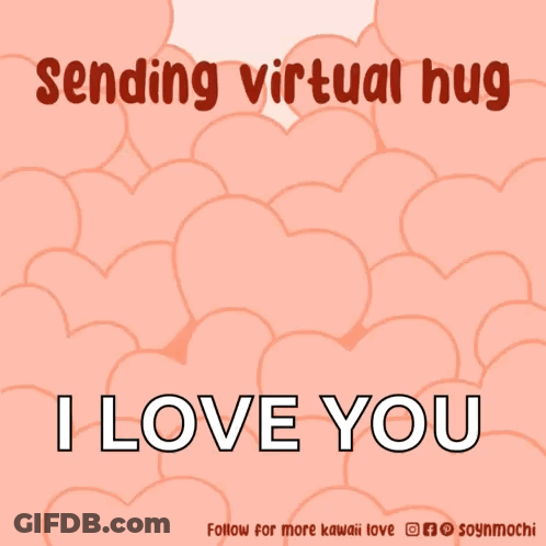 A Cartoon Of A Dog With The Words Sending Virtual Hug I Love You GIF