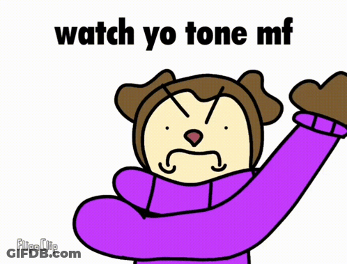 A Cartoon Of A Dog With The Words Watch Yo Tone Mf GIF