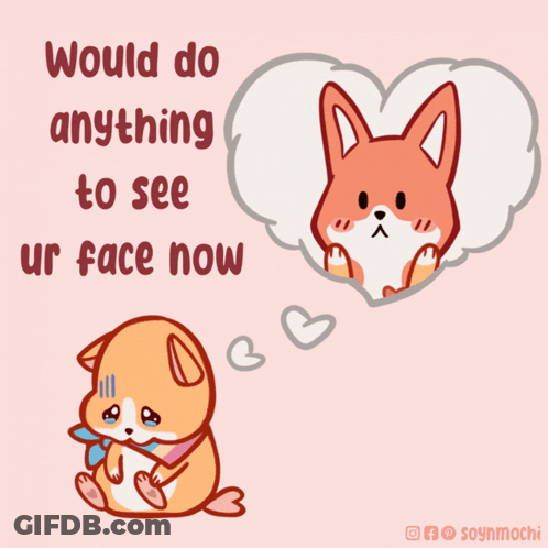 A Cartoon Of A Dog With The Words Would Do Anything To See Ur Face Now GIF